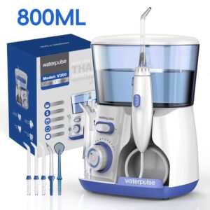 800ML Electric Water Flosser Oral Irrigator Dental Teeth Cleaner with 5 Tips