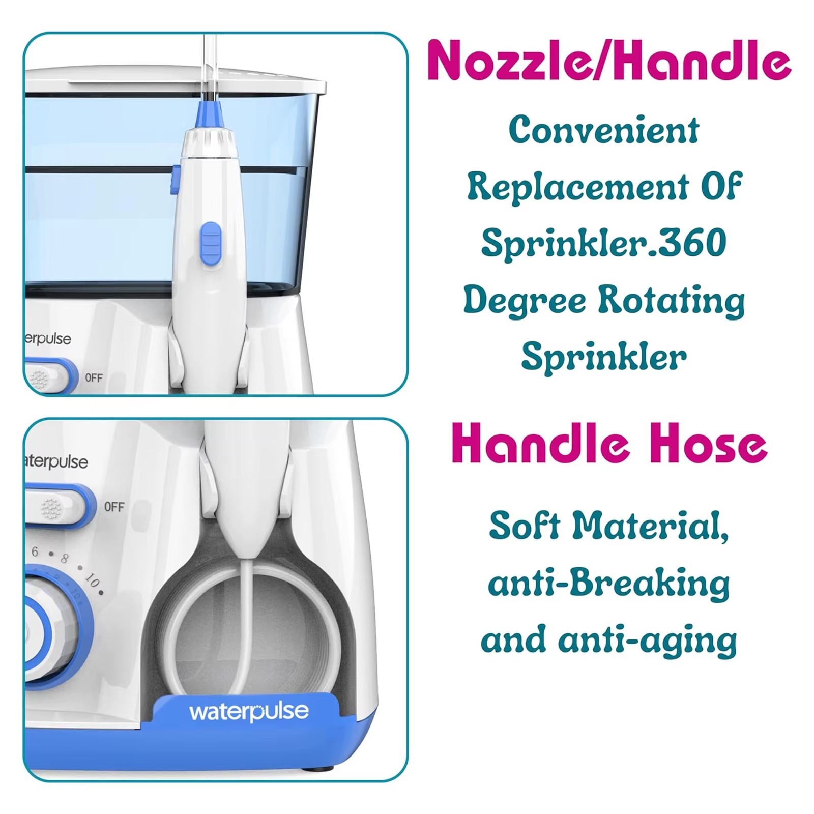 800ML Electric Water Flosser Oral Irrigator Dental Teeth Cleaner with 5 Tips - Image 3