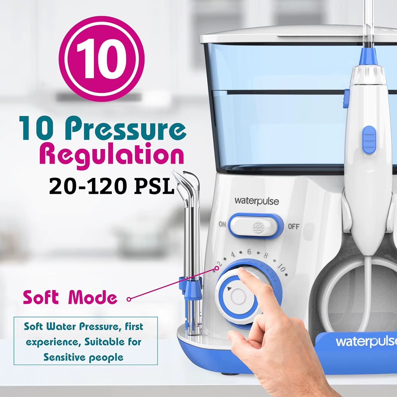 800ML Electric Water Flosser Oral Irrigator Dental Teeth Cleaner with 5 Tips - Image 4