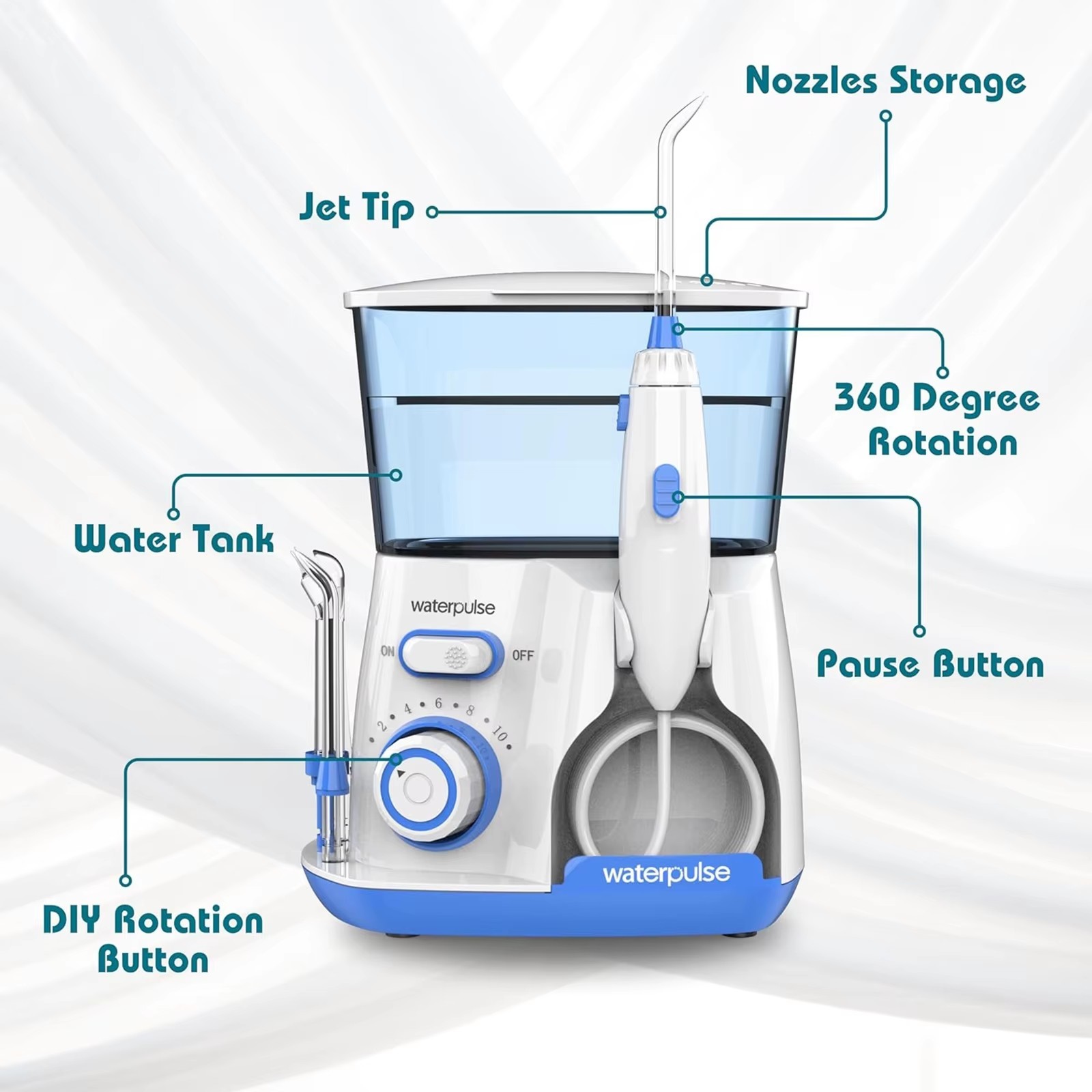 800ML Electric Water Flosser Oral Irrigator Dental Teeth Cleaner with 5 Tips - Image 5