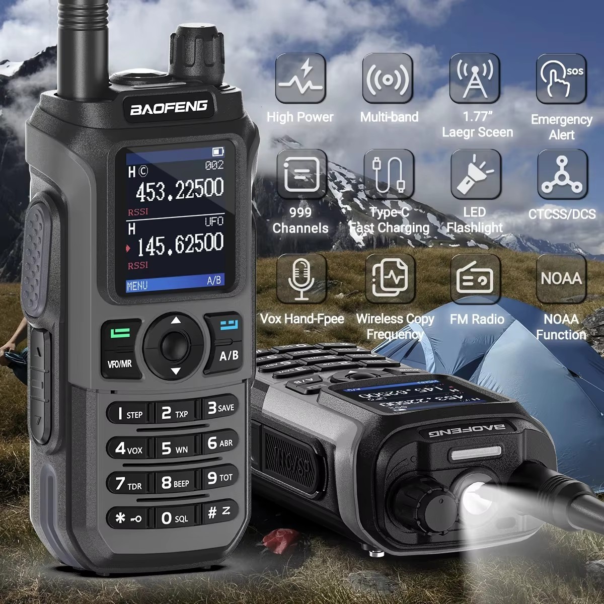 Baofeng UV-21 Pro Walkie Talkie Multi-Band Type-C Ham Two-Way Radio - Image 2
