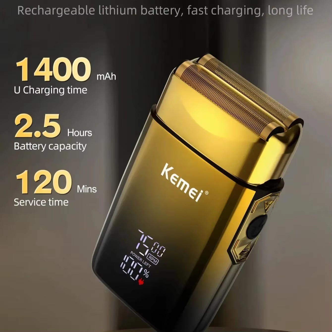KEMEI Electric Shaver Razor Foil LCD Beard Trimmer Cordless Rechargeable KM-TX10 - Image 4