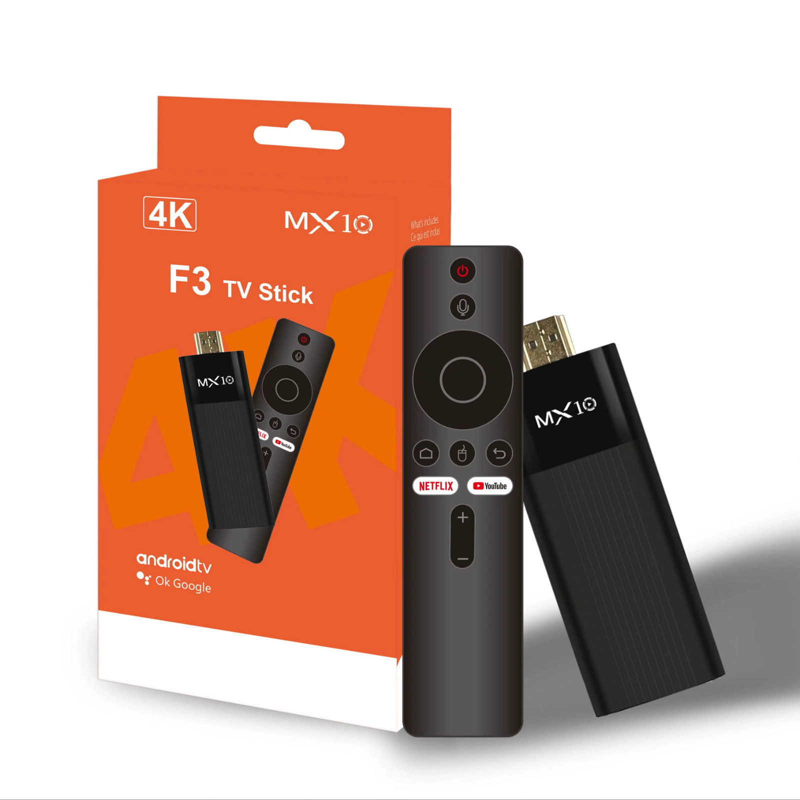 MX10-F3 Android TV Stick Media Player 2GB 16GB Dual Band WiFi Quad Core