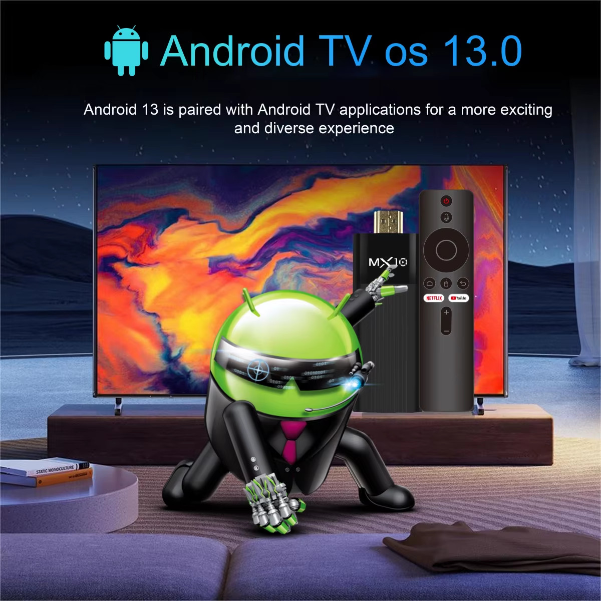 MX10-F3 Android TV Stick Media Player 2GB 16GB Dual Band WiFi Quad Core - Image 7