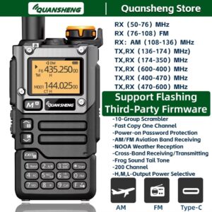Quansheng UV-K5(99) Unlocked Band 10MHz-1.3GHz + Spectrum Analyzer AM FM CB