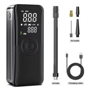 Rechargeable Digital Air Pump Tyre Inflator Cordless Compressor Car Bike 94PSI