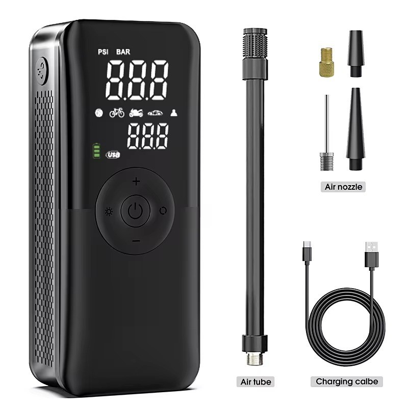 Rechargeable Digital Air Pump Tyre Inflator Cordless Compressor Car Bike 94PSI