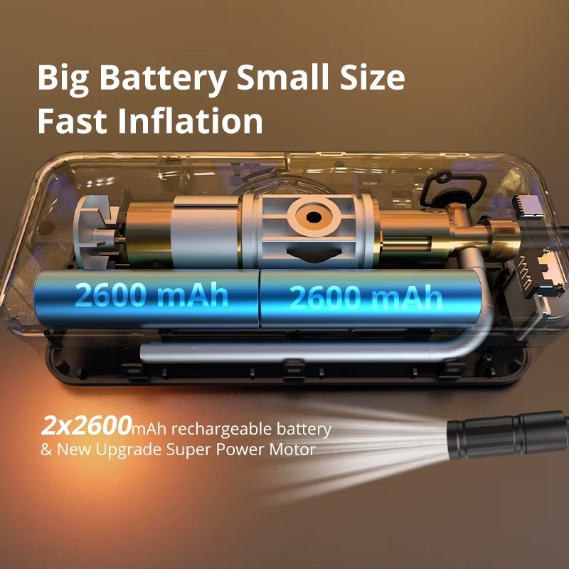 Rechargeable Digital Air Pump Tyre Inflator Cordless Compressor Car Bike 94PSI - Image 4