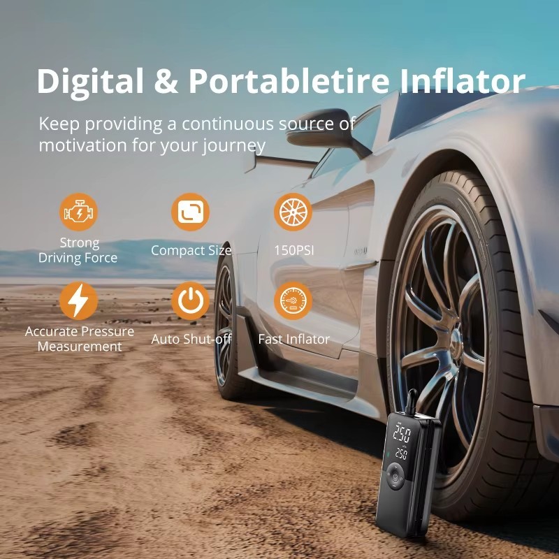 Rechargeable Digital Air Pump Tyre Inflator Cordless Compressor Car Bike 94PSI - Image 6